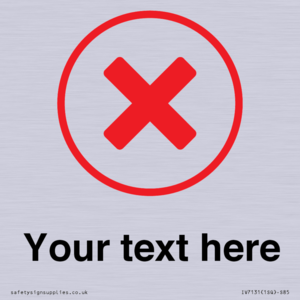 Custom plain background, red cross in a circle sign